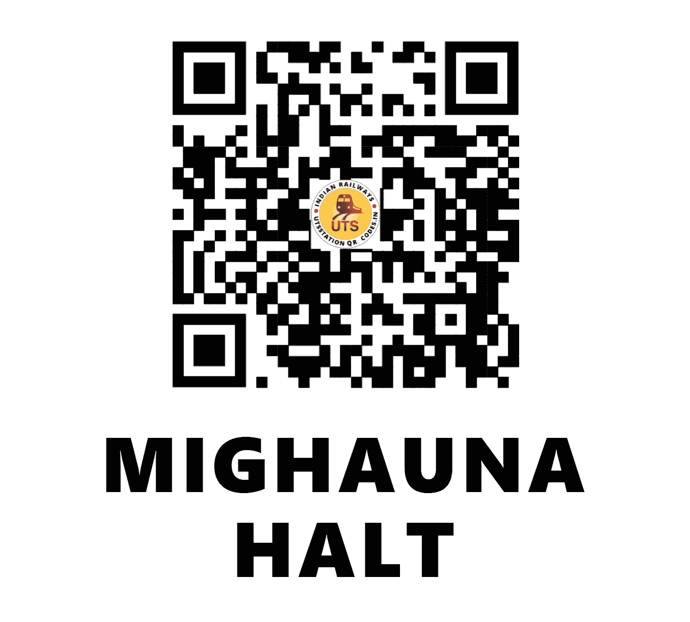 UTS QR Code for MIGHAUNA HALT - MIW (NE - UTTAR PRADESH)
